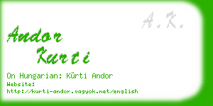 andor kurti business card