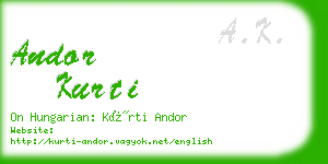 andor kurti business card